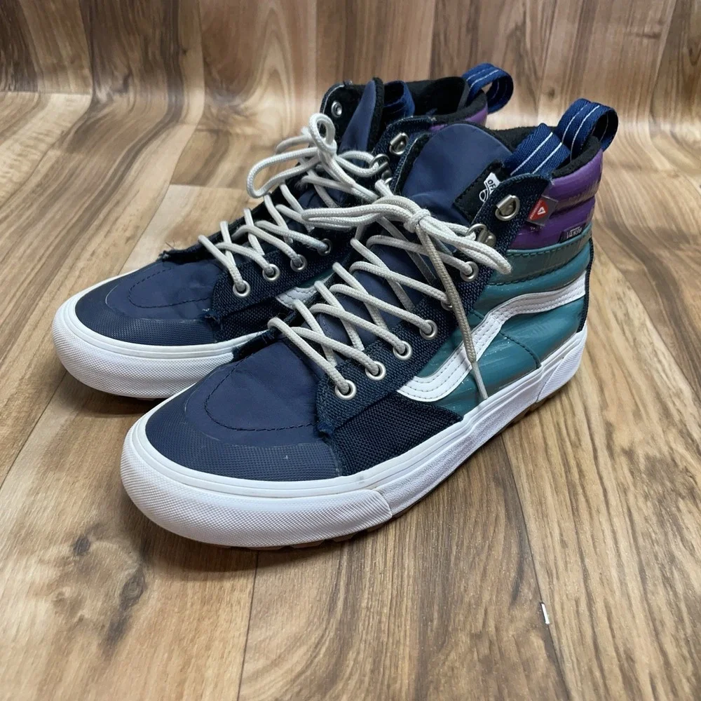 Vans Men's 500714 Blue Teal Purple White Textile Synthetic High‎ Top 9 M-W 10.5
